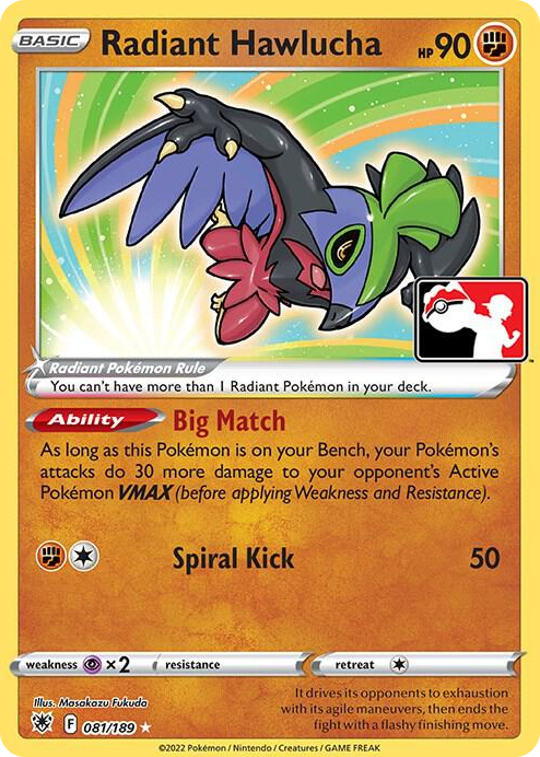 0081 Radiant Hawlucha Radiant Rare Prize Pack Series Cards