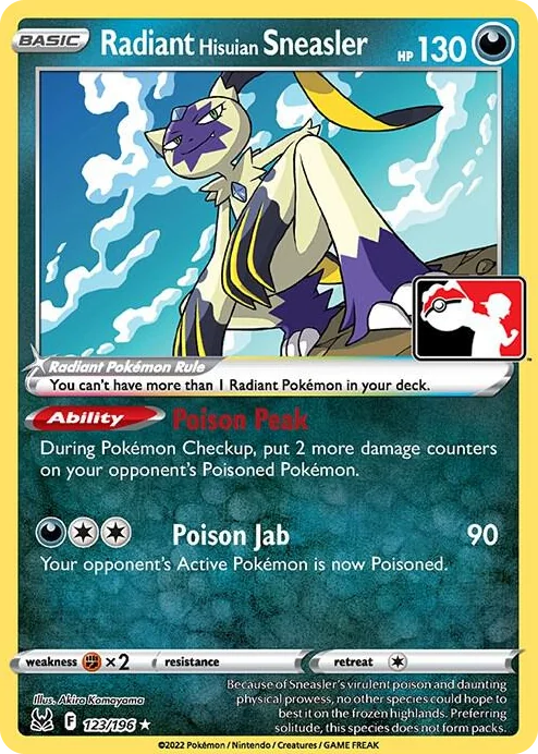 0123 Radiant Hisuian Sneasler Radiant Rare Prize Pack Series Cards