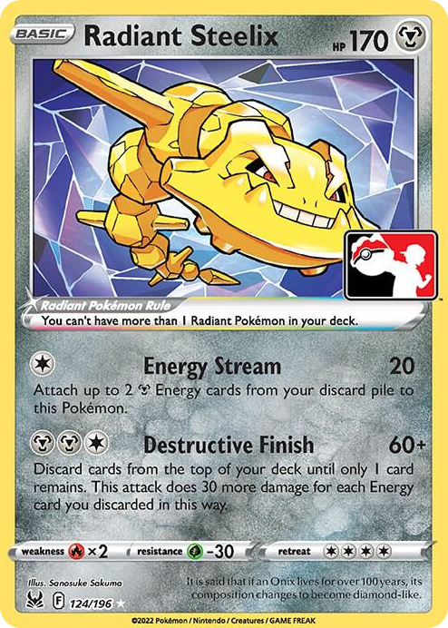 0124 Radiant Steelix Radiant Rare Prize Pack Series Cards