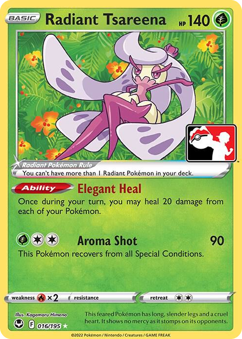 0016 Radiant Tsareena Radiant Rare Prize Pack Series Cards