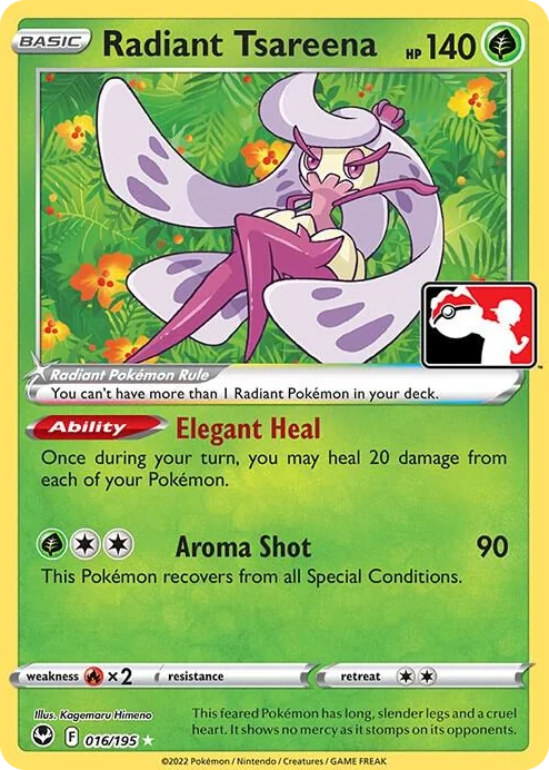 0016 Radiant Tsareena Radiant Rare Prize Pack Series Cards