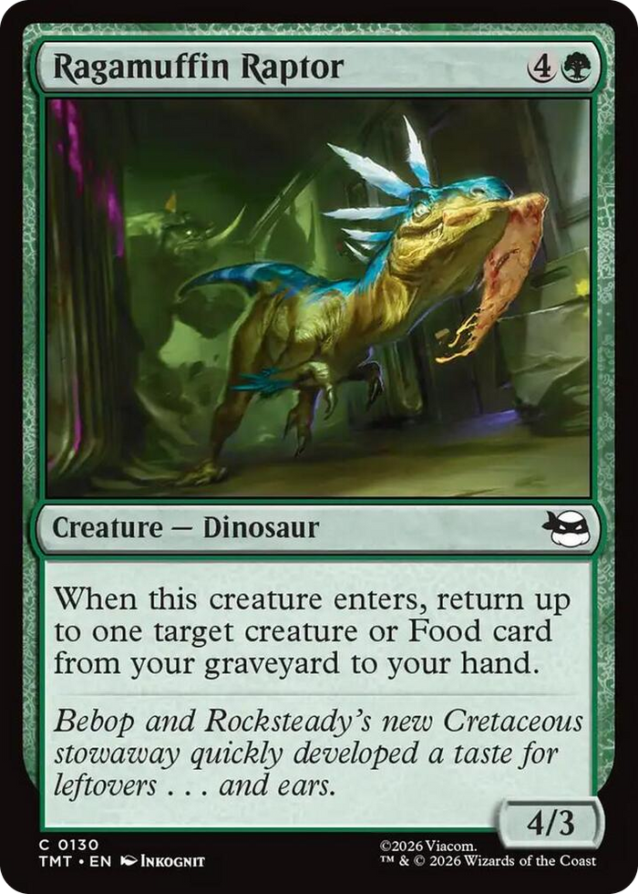Ragamuffin Raptor #130 C - Teenage Mutant Ninja Turtles Pokemon card