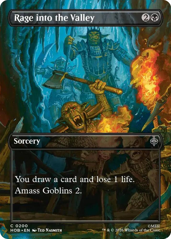 Rage into the Valley (Borderless) #200 C - The Hobbit Pokemon card