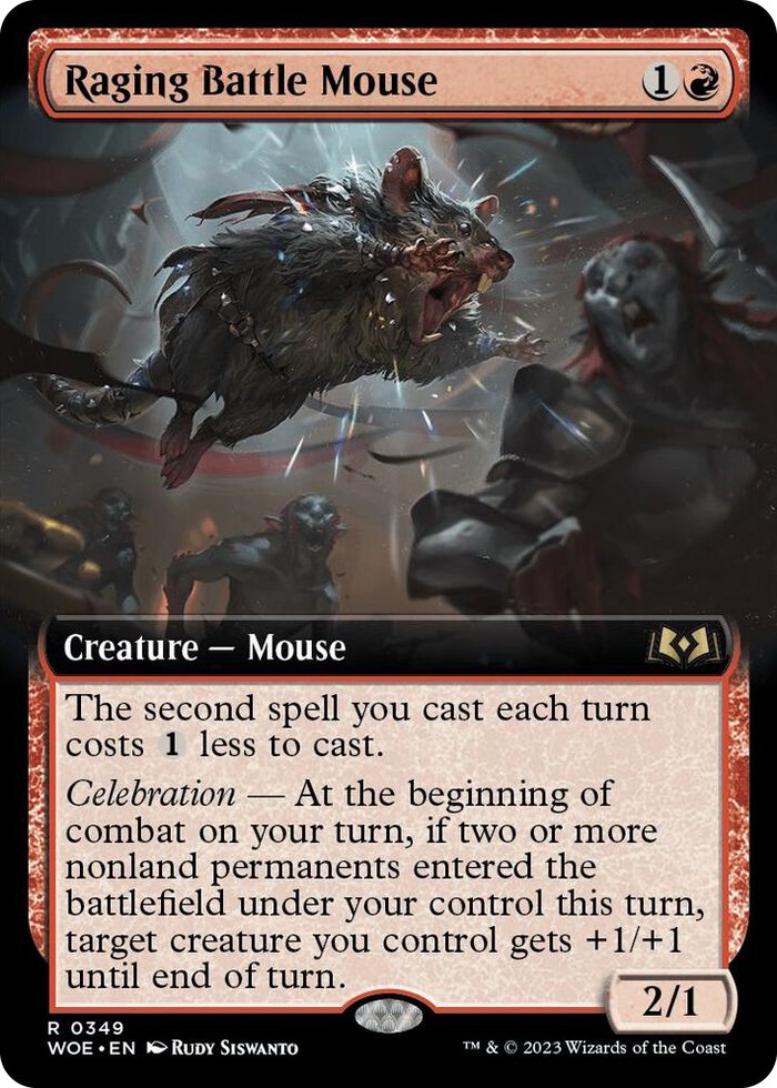 Raging Battle Mouse (Extended Art) #349 R - Wilds of Eldraine Pokemon card