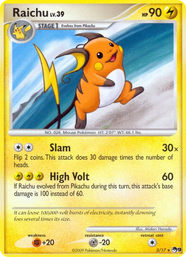 0003 Raichu Rare POP Series 9