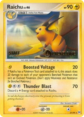0027 Raichu - 27/99 (Prerelease) [Staff] Promo Nintendo Promos