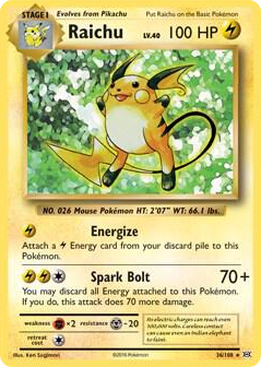 0036 Raichu - 36/108 (XY Evolutions) Rare Deck Exclusives