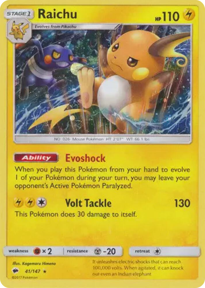 0041 Raichu - 41/147 (Cosmos Holo) Promo Blister Exclusives