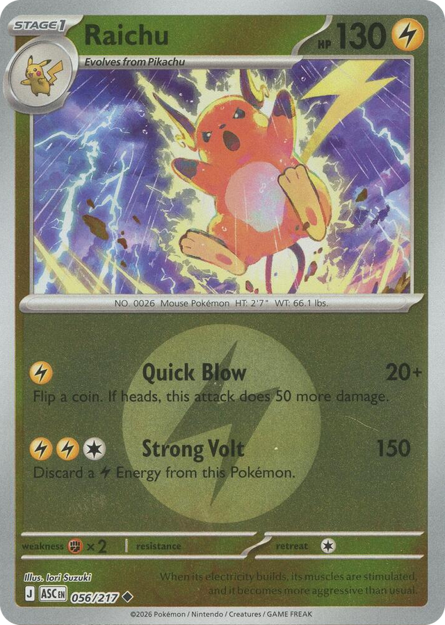0056 Raichu (Energy Symbol Pattern) Uncommon Ascended Heroes
