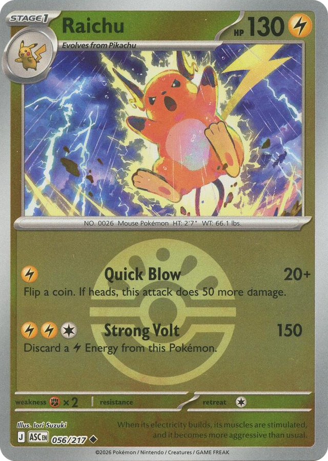 0056 Raichu (Friend Ball) Uncommon Ascended Heroes
