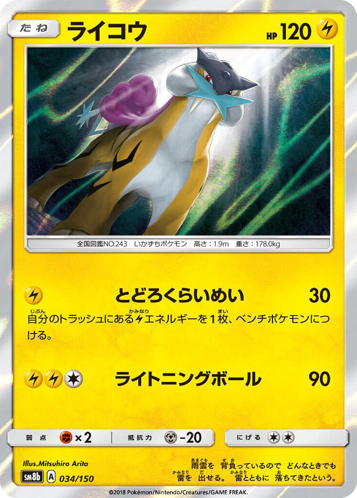 0034 Raikou None GX Ultra Shiny