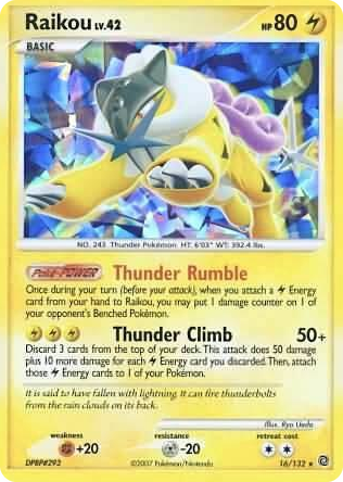0016 Raikou - 16/132 (Cracked Ice Holo) Promo Miscellaneous Cards & Products