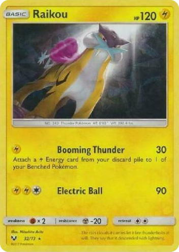 0032 Raikou - 32/73 (Let's Play, Pikachu!) (Cracked Ice Holo) Holo Rare Deck Exclusives