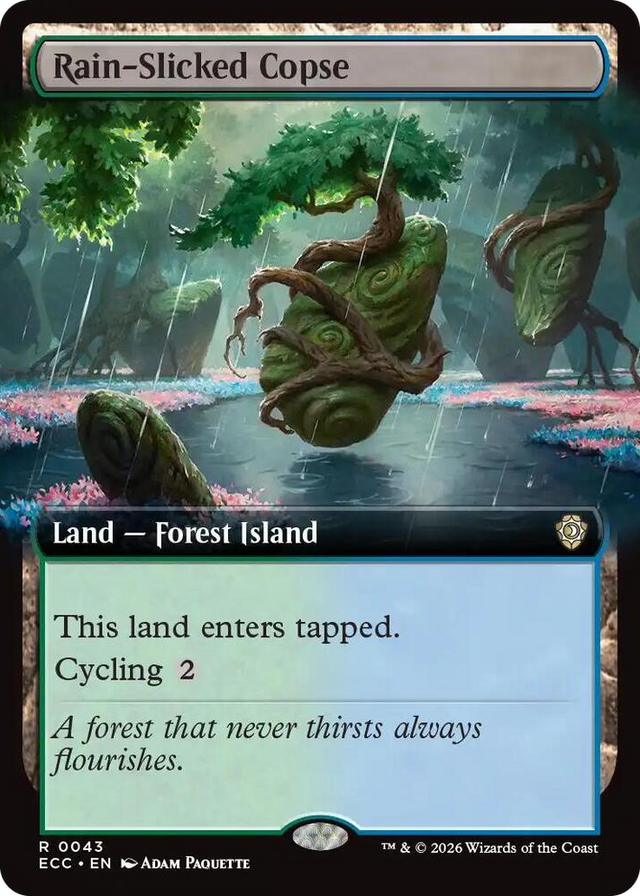 0043 Rain-Slicked Copse (Extended Art) R Commander: Lorwyn Eclipsed