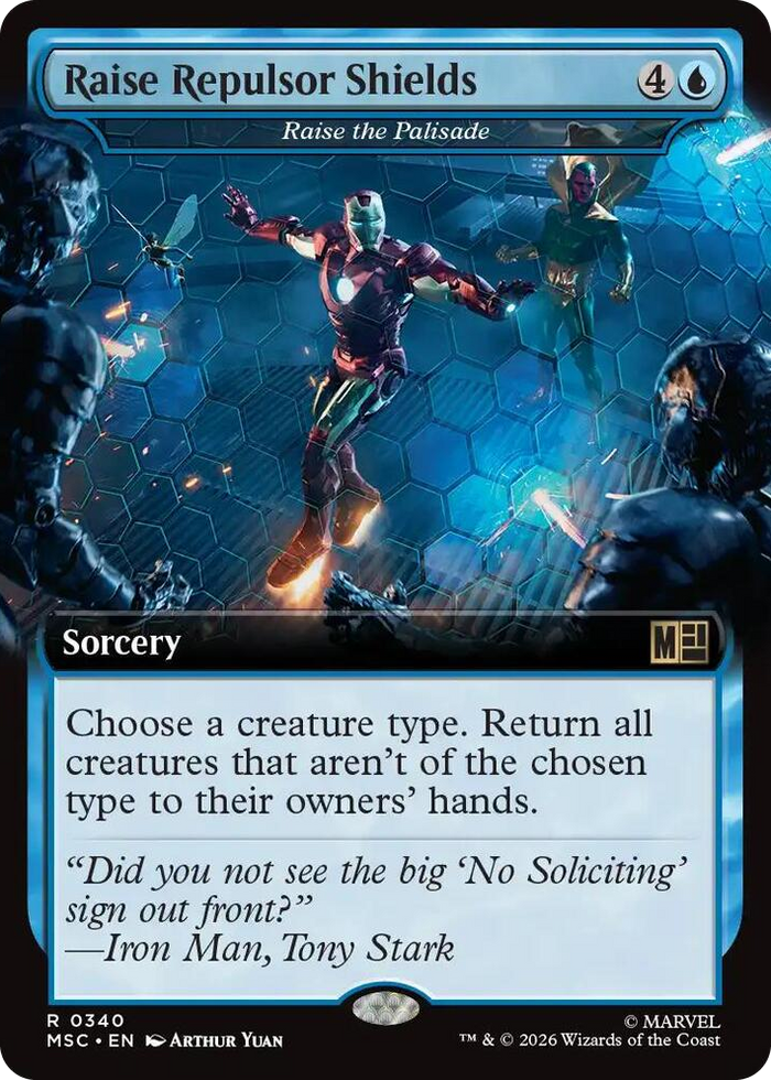 Raise Repulsor Shields - Raise the Palisade (Extended Art) #340 R - Commander: Marvel Super Heroes Pokemon card