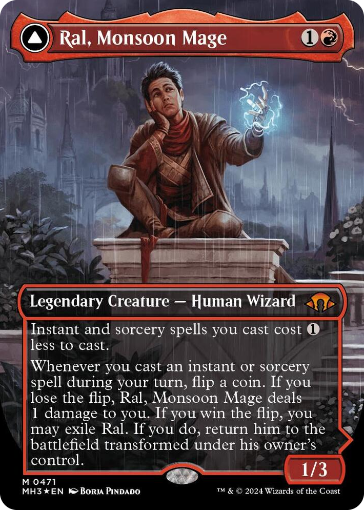 0471 Ral, Monsoon Mage (Borderless) (Textured Foil) M Modern Horizons 3