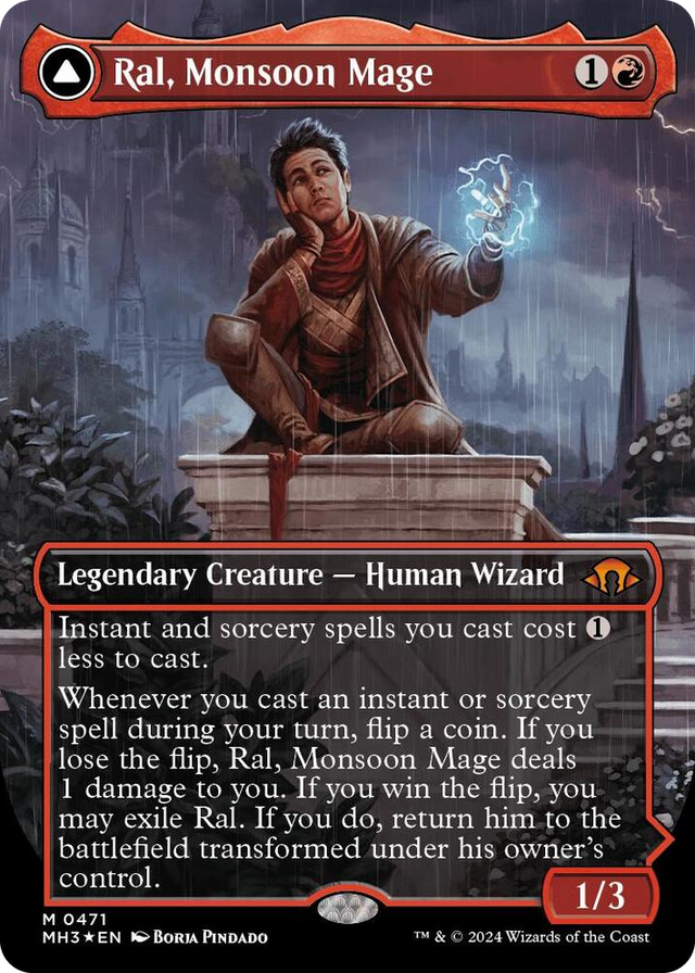 0471 Ral, Monsoon Mage (Borderless) (Textured Foil) M Modern Horizons 3