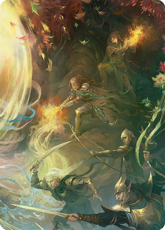 Rally the Galadhrim Art Card #9 S - Art Series: Universes Beyond: The Lord of the Rings: Tales of Middle-earth Pokemon card