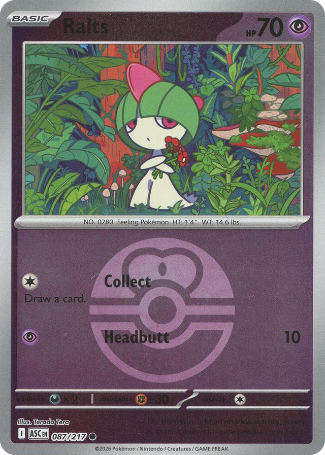 0087 Ralts (Love Ball) Common Ascended Heroes
