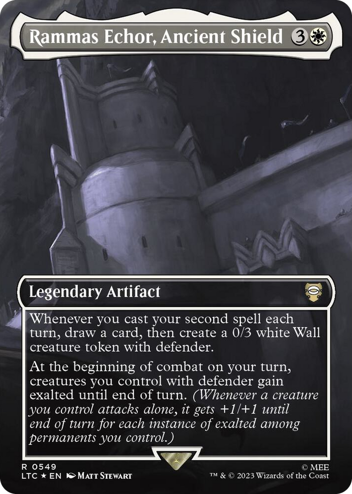 Rammas Echor, Ancient Shield (Borderless) (Surge Foil) #549 R - Commander: The Lord of the Rings: Tales of Middle-earth Pokemon card
