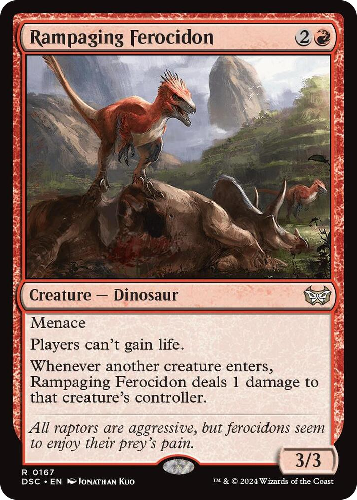 0167 Rampaging Ferocidon R Commander: Duskmourn: House of Horror