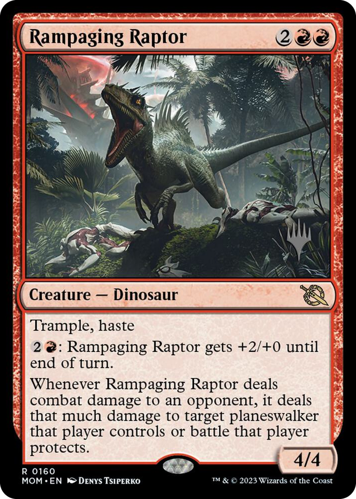 Rampaging Raptor #160 R - Promo Pack: March of the Machine Pokemon card