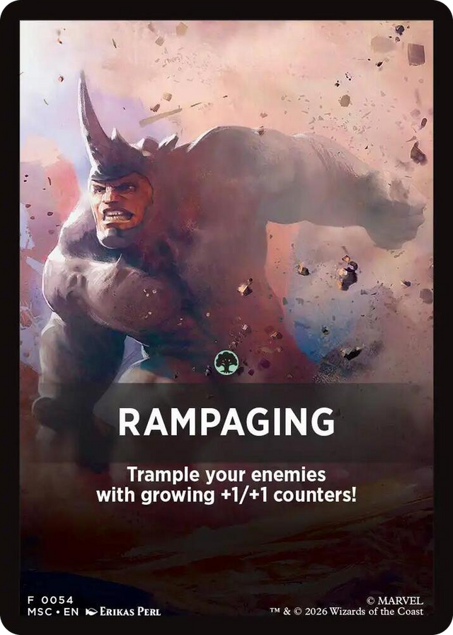 0054 Rampaging Theme Card T Commander: Marvel Super Heroes
