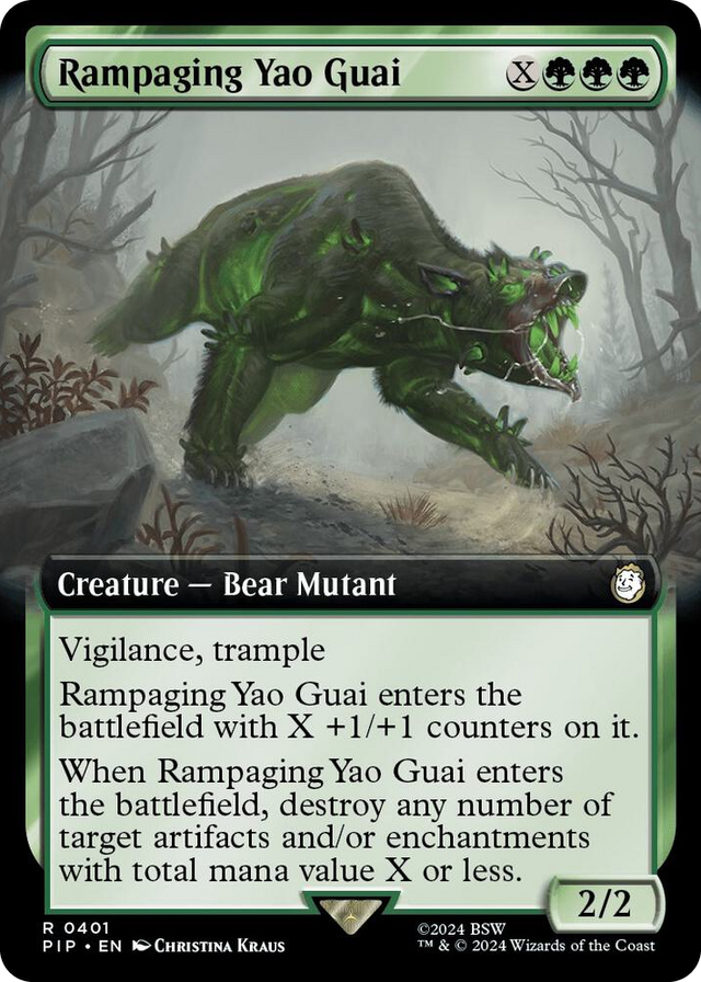 0401 Rampaging Yao Guai (Extended Art) R Universes Beyond: Fallout