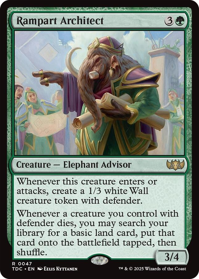 Rampart Architect #47 R - Commander: Tarkir: Dragonstorm Pokemon card