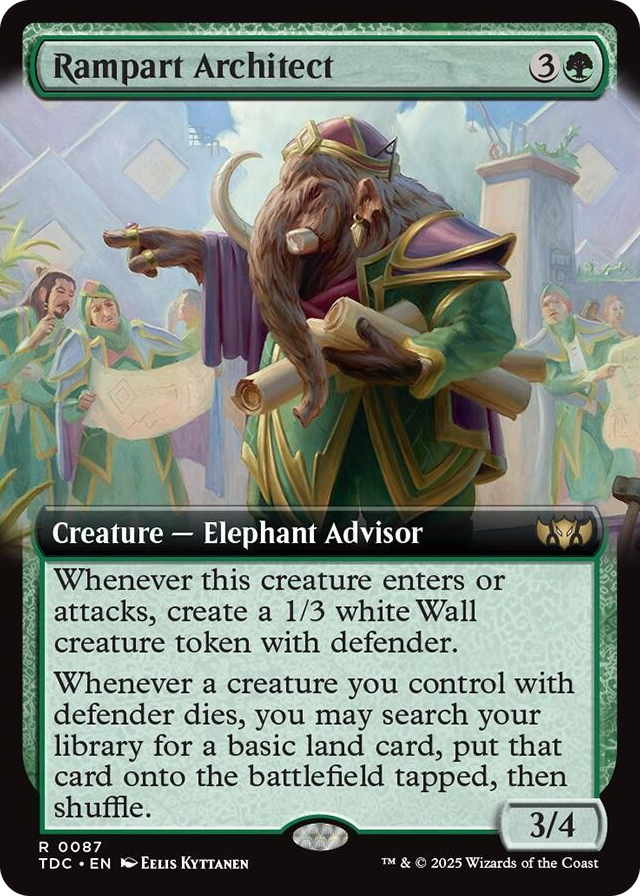 0087 Rampart Architect (Extended Art) R Commander: Tarkir: Dragonstorm