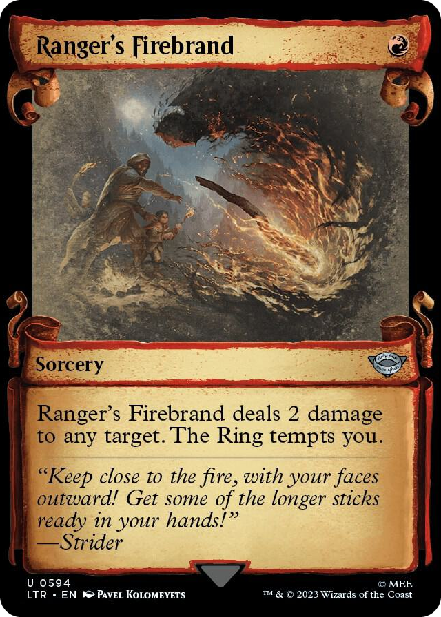 Ranger's Firebrand (Showcase Scrolls) #594 U - Universes Beyond: The Lord of the Rings: Tales of Middle-earth Pokemon card
