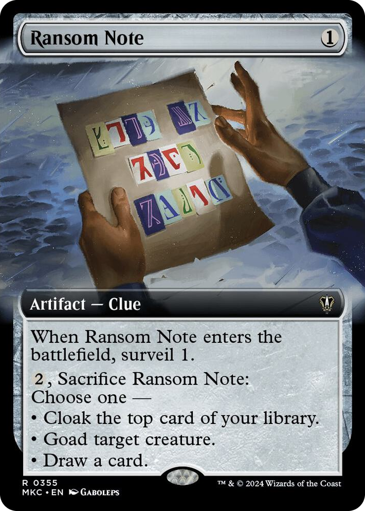 0355 Ransom Note (0355) (Extended Art) R Commander: Murders at Karlov Manor