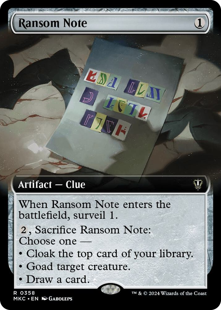 0358 Ransom Note (0358) (Extended Art) R Commander: Murders at Karlov Manor
