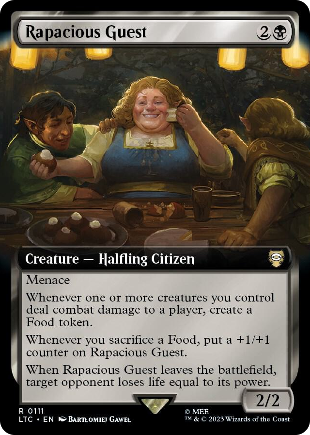 Rapacious Guest (Extended Art) #111 R - Commander: The Lord of the Rings: Tales of Middle-earth Pokemon card