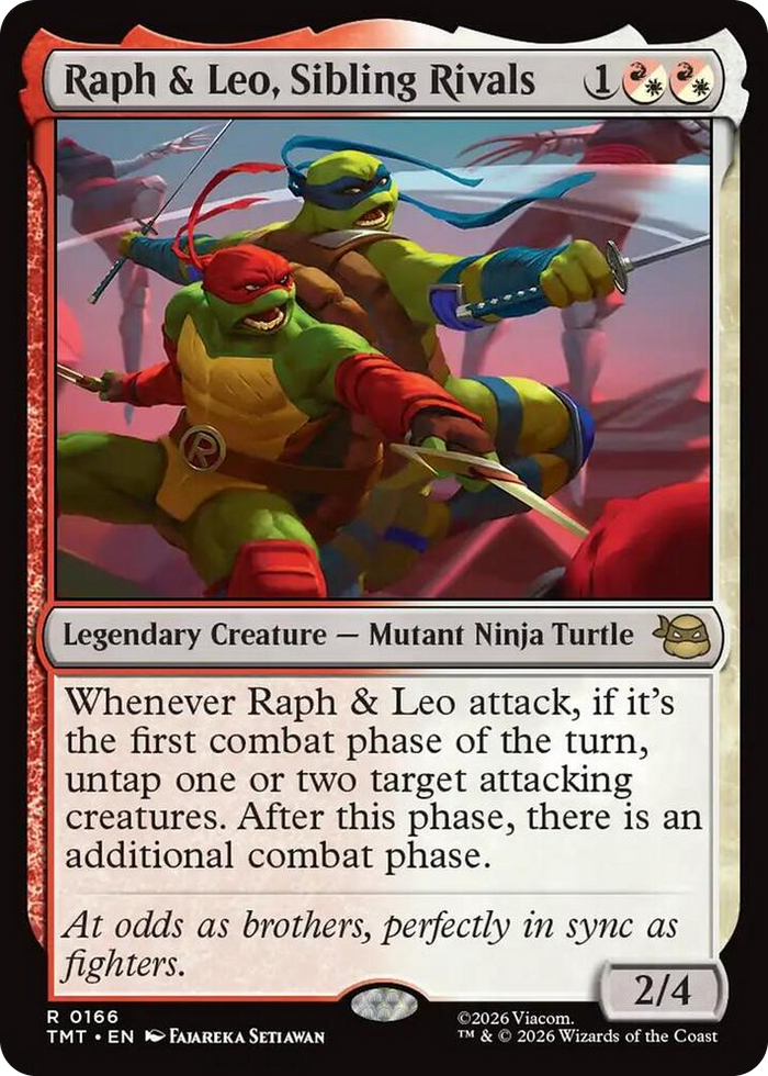 Raph & Leo, Sibling Rivals #166 R - Teenage Mutant Ninja Turtles Pokemon card