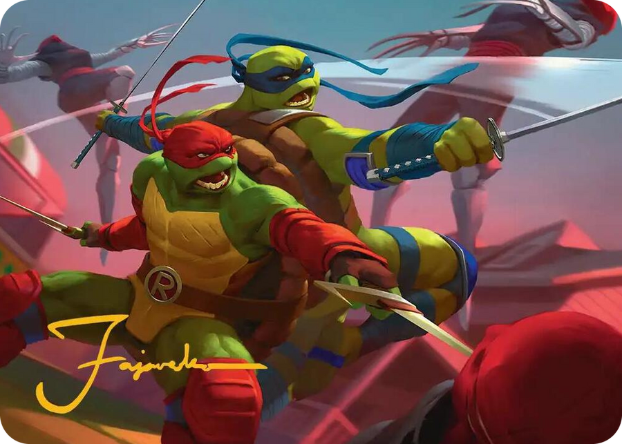 0016 Raph & Leo, Sibling Rivals Art Card (Gold-Stamped Signature) S Art Series: Teenage Mutant Ninja Turtles