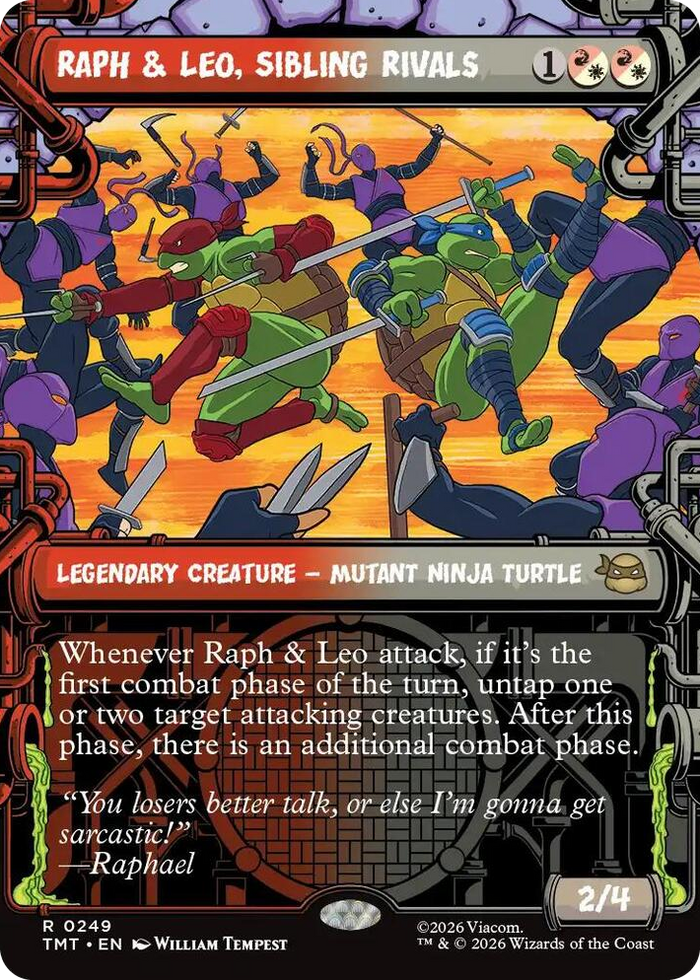 Raph & Leo, Sibling Rivals (Showcase) #249 R - Teenage Mutant Ninja Turtles Pokemon card