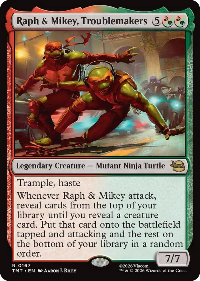 Raph & Mikey, Troublemakers #167 R - Teenage Mutant Ninja Turtles Pokemon card