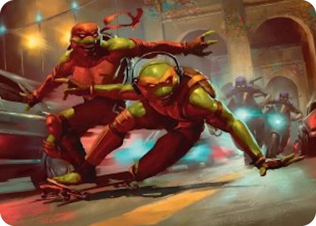 0017 Raph & Mikey, Troublemakers Art Card S Art Series: Teenage Mutant Ninja Turtles
