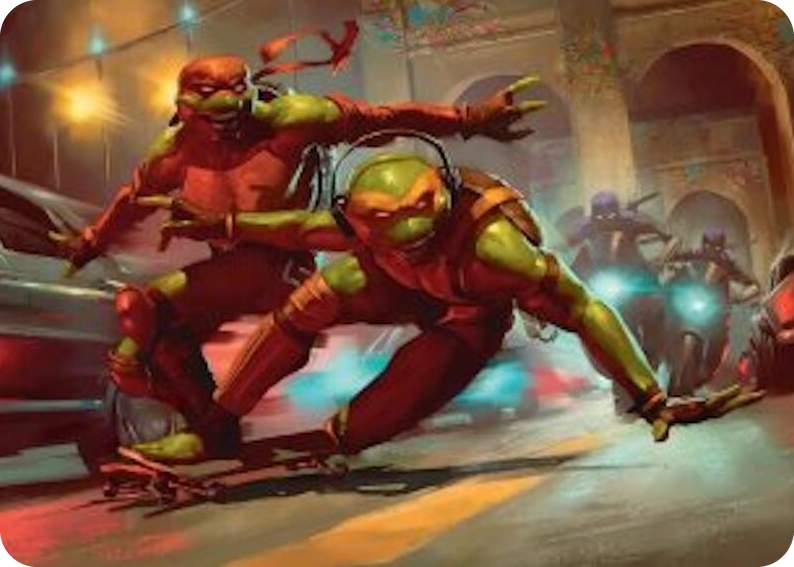 0017 Raph & Mikey, Troublemakers Art Card S Art Series: Teenage Mutant Ninja Turtles