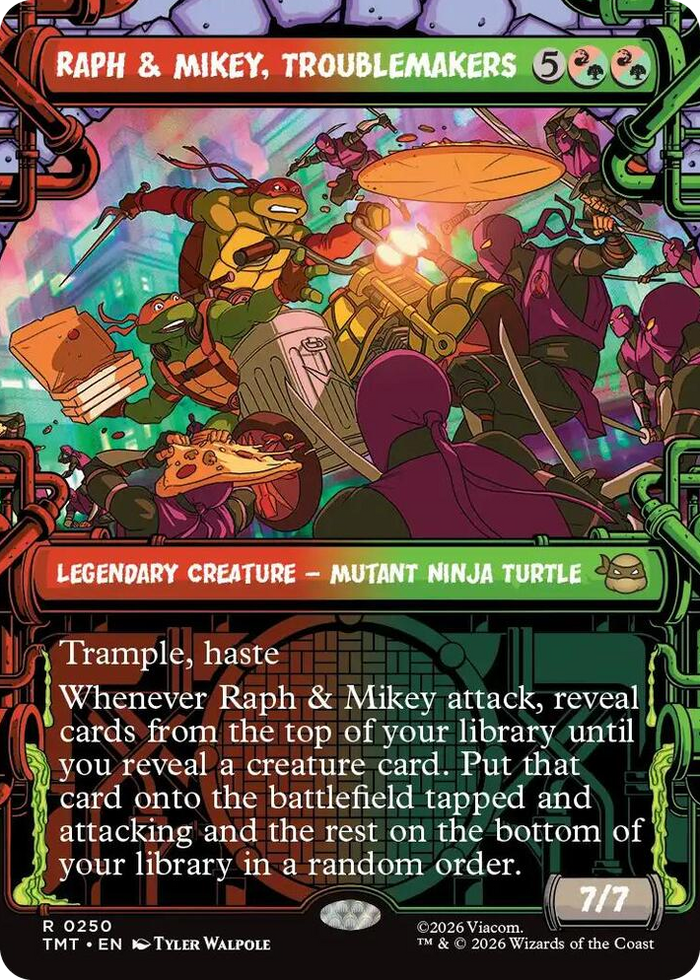 Raph & Mikey, Troublemakers (Showcase) #250 R - Teenage Mutant Ninja Turtles Pokemon card
