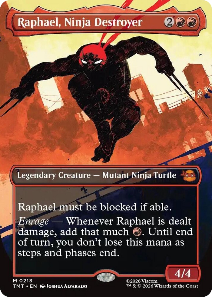 Raphael, Ninja Destroyer (Borderless) #218 M - Teenage Mutant Ninja Turtles Pokemon card