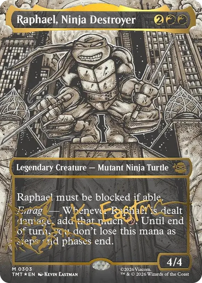 0303 Raphael, Ninja Destroyer (Borderless) (Gold-Stamped Signature) M Teenage Mutant Ninja Turtles