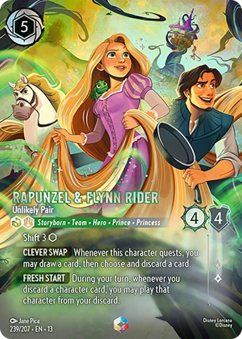 Rapunzel & Flynn Rider - Unlikely Pair (Enchanted) #239 Enchanted - Attack of the Vine! Pokemon card