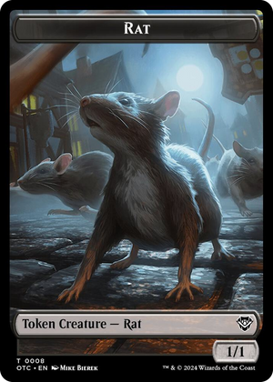 0008 Rat // Blood Double-Sided Token T Commander: Outlaws of Thunder Junction