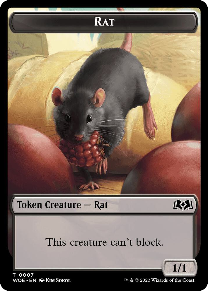 0007 Rat // Food (0010) Double-Sided Token T Wilds of Eldraine