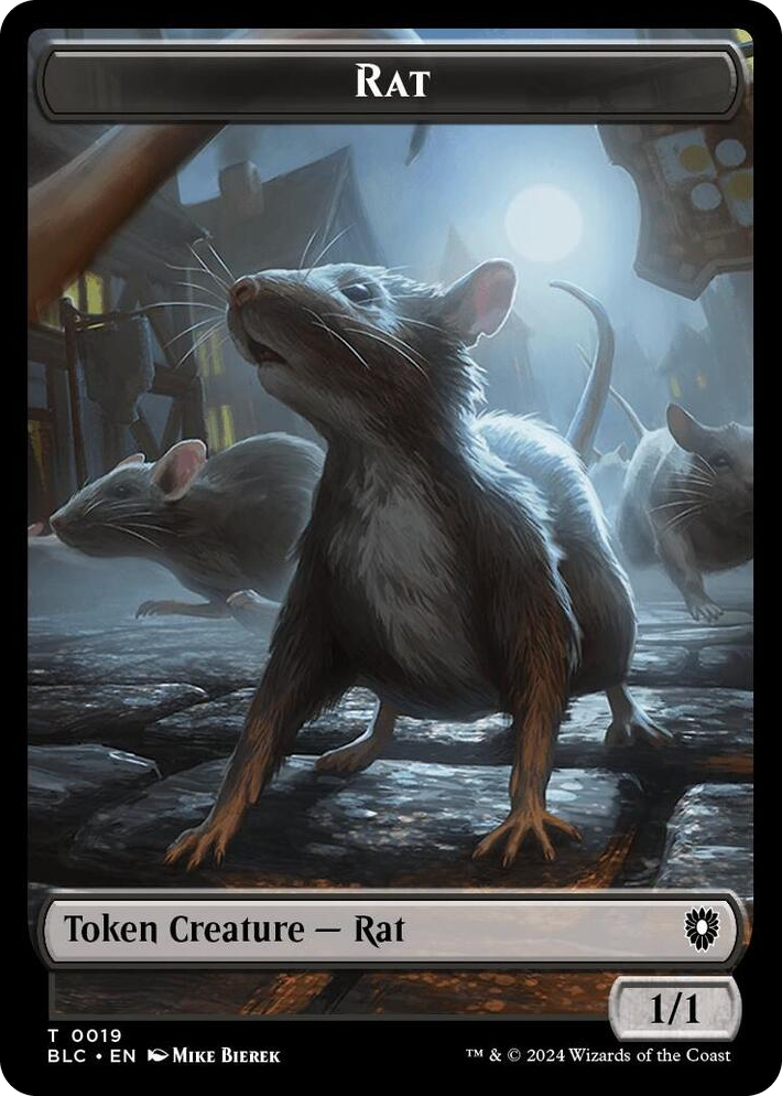 0019 Rat // Raccoon Double-Sided Token T Commander: Bloomburrow
