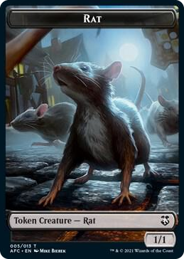 0005 Rat // Zombie Double-Sided Token T Commander: Adventures in the Forgotten Realms