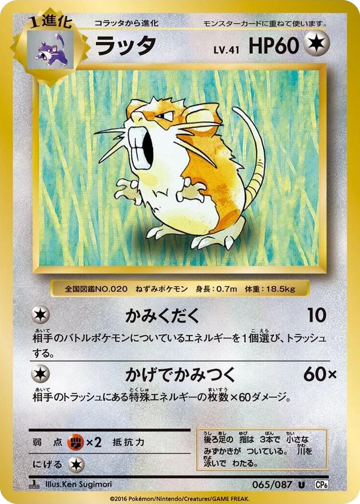 0065 Raticate Uncommon Expansion Pack 20th Anniversary