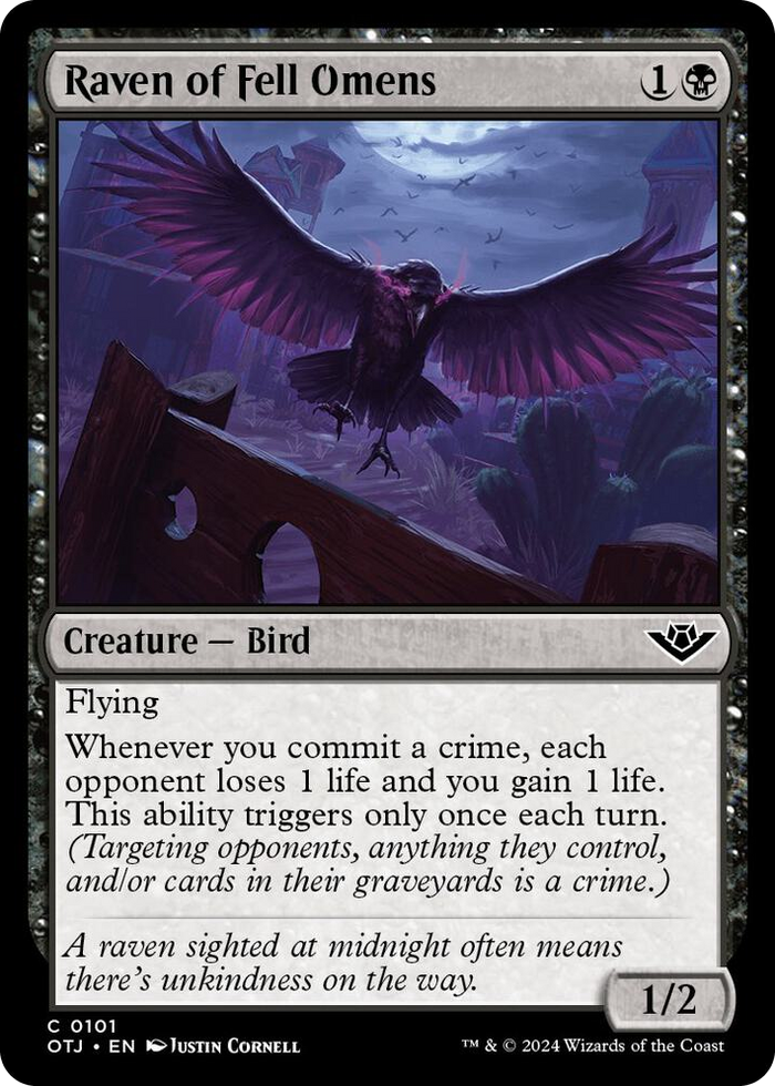 Raven of Fell Omens #101 C - Outlaws of Thunder Junction Pokemon card